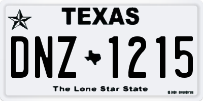 TX license plate DNZ1215