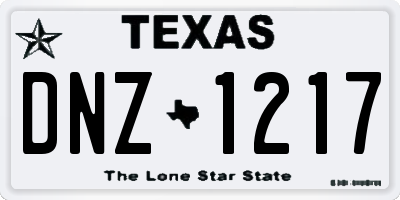 TX license plate DNZ1217
