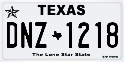 TX license plate DNZ1218