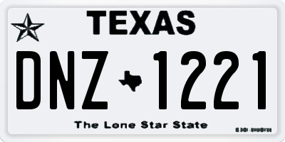 TX license plate DNZ1221