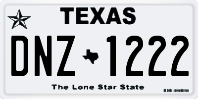 TX license plate DNZ1222