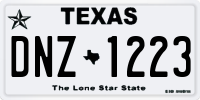 TX license plate DNZ1223
