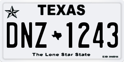 TX license plate DNZ1243