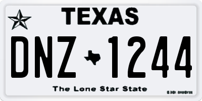 TX license plate DNZ1244