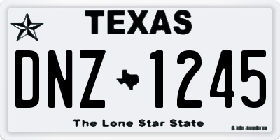 TX license plate DNZ1245