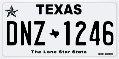 TX license plate DNZ1246