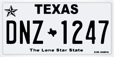 TX license plate DNZ1247