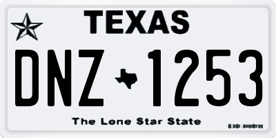 TX license plate DNZ1253