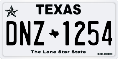 TX license plate DNZ1254