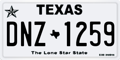 TX license plate DNZ1259