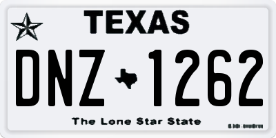 TX license plate DNZ1262