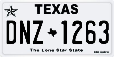 TX license plate DNZ1263