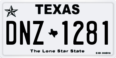 TX license plate DNZ1281
