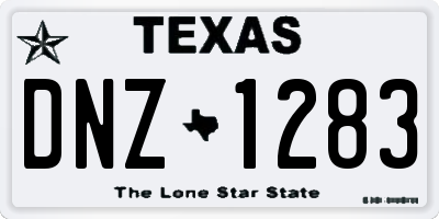TX license plate DNZ1283