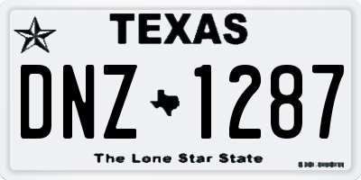 TX license plate DNZ1287