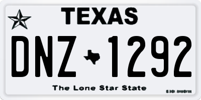 TX license plate DNZ1292