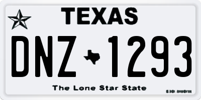 TX license plate DNZ1293
