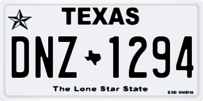 TX license plate DNZ1294