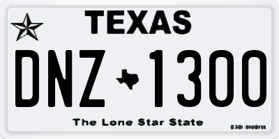 TX license plate DNZ1300