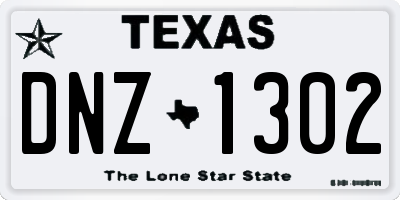 TX license plate DNZ1302