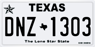 TX license plate DNZ1303