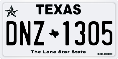 TX license plate DNZ1305
