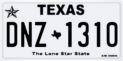 TX license plate DNZ1310