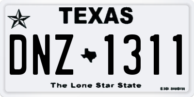 TX license plate DNZ1311