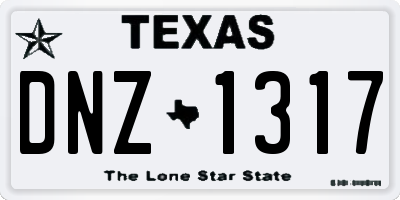 TX license plate DNZ1317