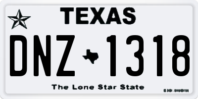 TX license plate DNZ1318