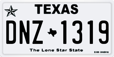 TX license plate DNZ1319