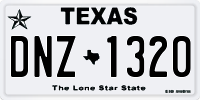 TX license plate DNZ1320