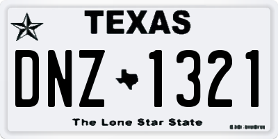 TX license plate DNZ1321