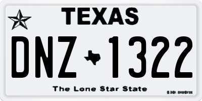 TX license plate DNZ1322
