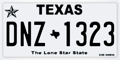 TX license plate DNZ1323