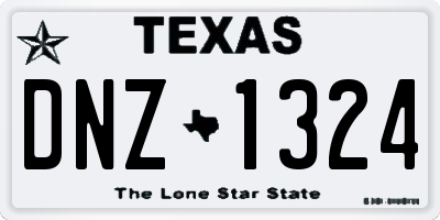 TX license plate DNZ1324
