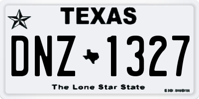 TX license plate DNZ1327