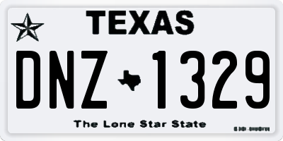 TX license plate DNZ1329