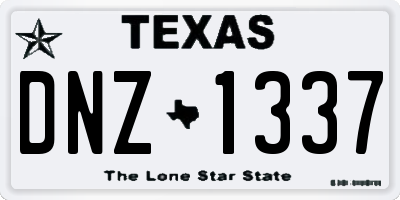 TX license plate DNZ1337
