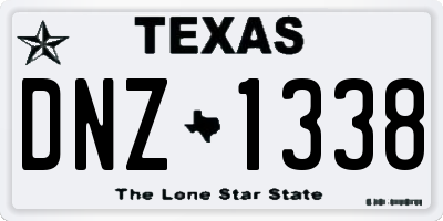 TX license plate DNZ1338