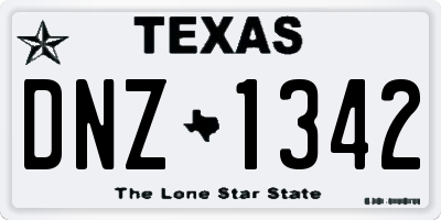 TX license plate DNZ1342
