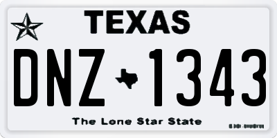 TX license plate DNZ1343