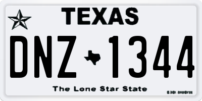 TX license plate DNZ1344