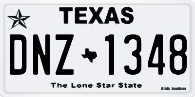 TX license plate DNZ1348
