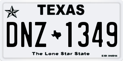 TX license plate DNZ1349
