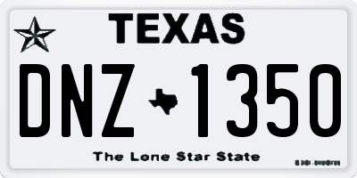 TX license plate DNZ1350