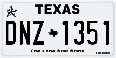 TX license plate DNZ1351