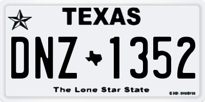 TX license plate DNZ1352