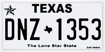 TX license plate DNZ1353