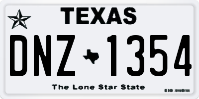TX license plate DNZ1354